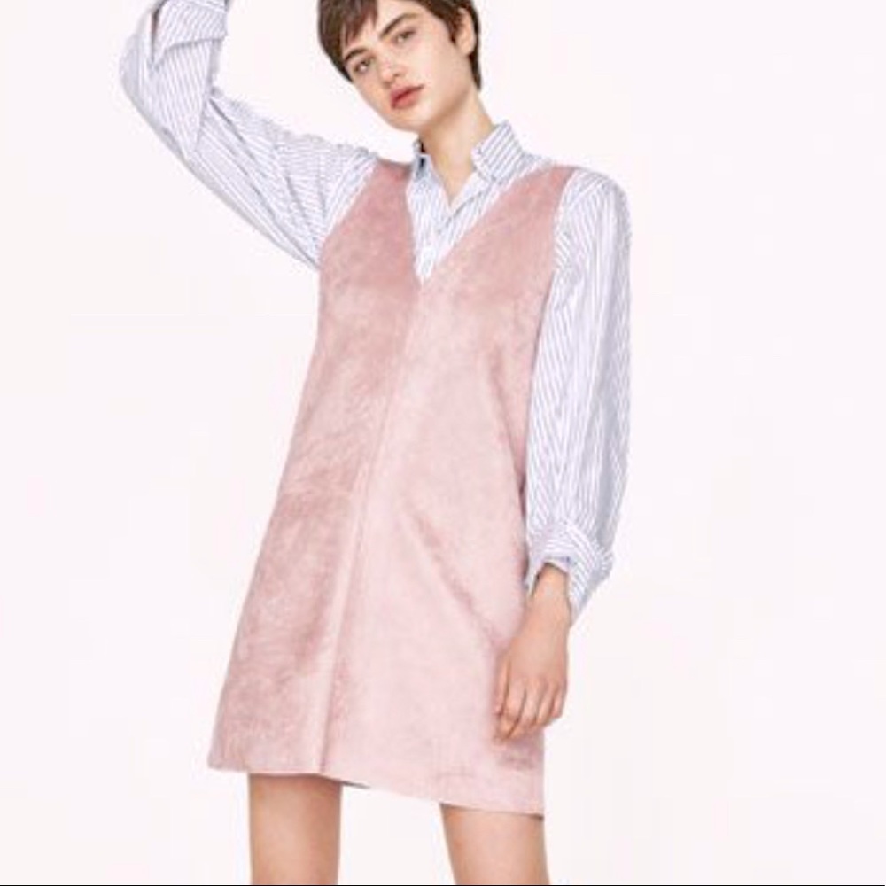 Zara Dress | Faux Suede V-line Dress